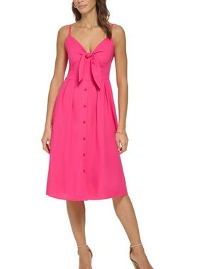 Kensie Tie-Front Picnic A-Line Dress